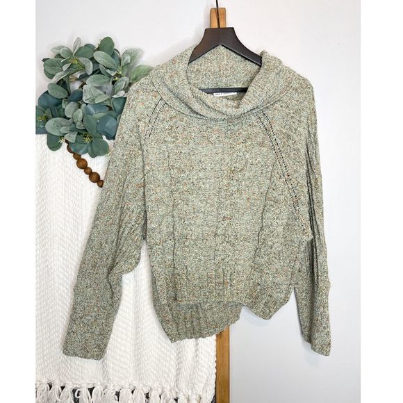 moon & madison Sweaters - Moon & Madison Green Cowlneck Knit Sweater